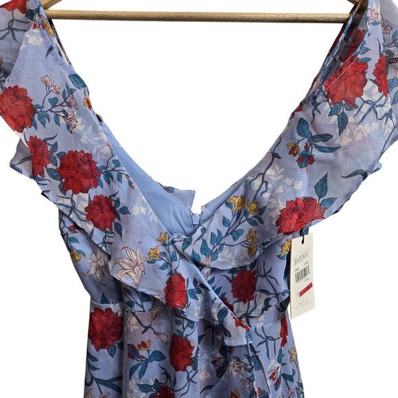 NWT Bardot Womens Floral High-Low Cold Shoulder Wrap Dress 4 Boho Cottagecore - Picture 4 of 12